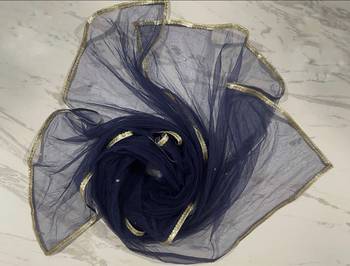 Gorgeous Navy Blue Mukaish work Georgette Sharara Salwar Suit 5