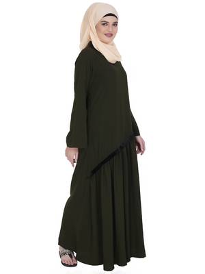 Lace Olive Green Abaya 3