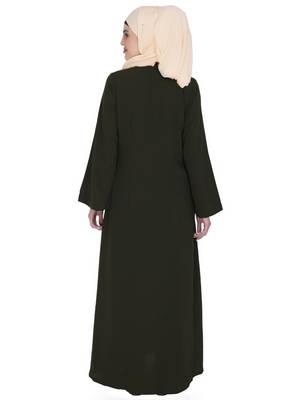 Lace Olive Green Abaya 4