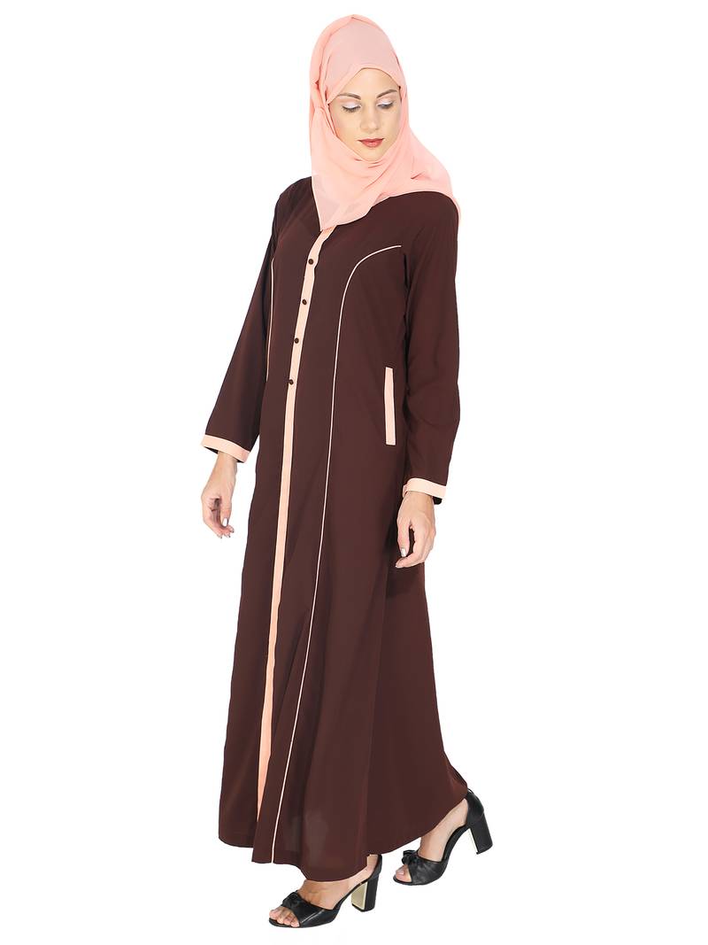 Brown Panelled Abaya