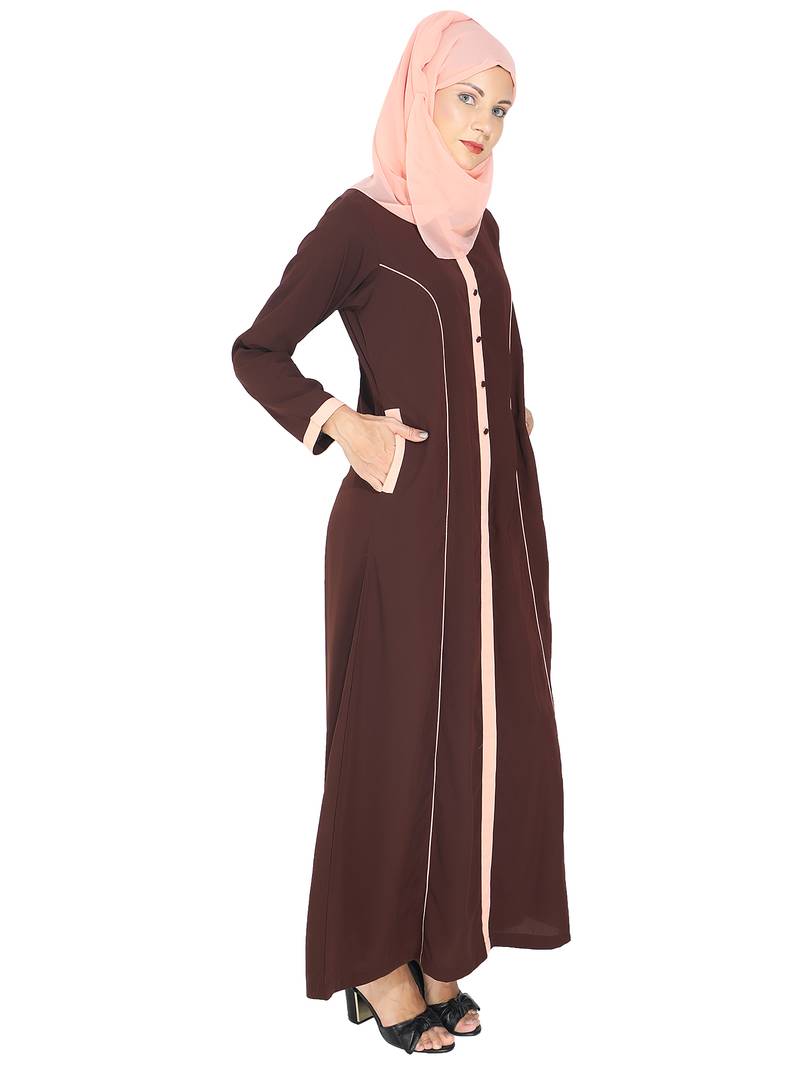 Brown Panelled Abaya