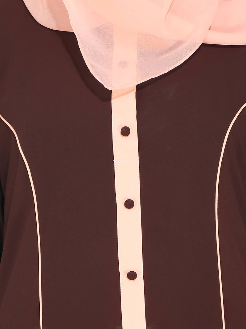 Brown Panelled Abaya