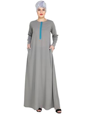 Sober Grey Abaya 1