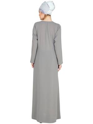 Sober Grey Abaya 4