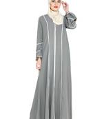 Snazzy Lace Grey Abaya