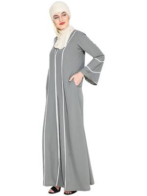 Snazzy Lace Grey Abaya 3