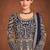 Blue embroidered georgette salwar