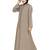 Khaki Front Open Abaya With Contrast Zip Closure  Cross Pocket