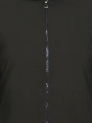 Olive Front Open Abaya With Contrast Zip Closure  Cross Pocket 5