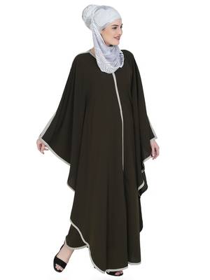 Modish Olive Kaftan Style Abaya 3