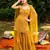 Mustard Yellow Embroidered with Mirror work georgette wedding haldi sangeet function Sharara Suit