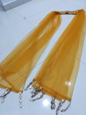 Mustard Yellow Embroidered with Mirror work georgette wedding haldi sangeet function Sharara Suit 10