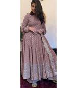 Charming Look Purple Color Georgette Base Designer Palazzo Suit With Dupatta Set