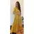Eye-Catching Lemon Yellow Color Foil Mirror Base Length Ceremonial Palazzo Suit