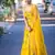 Yellow Color Georgette Fabric Thread And Zari Work Sleeveless Gown