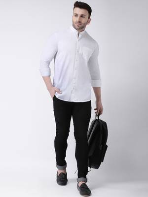 White cotton stitched   shirt 2