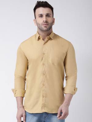 Brown cotton stitched   shirt 1