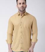 Brown cotton stitched   shirt