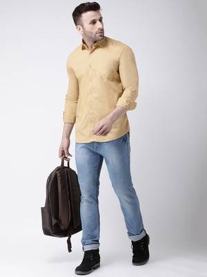Brown cotton stitched   shirt 2