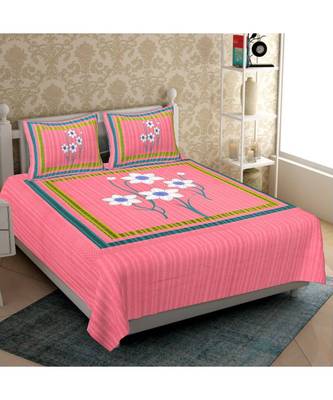 Divamee Bedsheets 100% Pure Cotton  Skin friendly fabric Bedsheet with 2 Pillow Covers 1