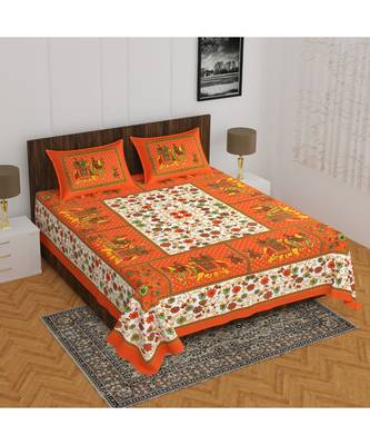 Divamee Bedsheets 100% Pure Cotton  Skin friendly fabric Bedsheet with 2 Pillow Covers 1
