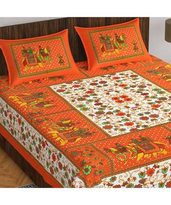 Divamee Bedsheets 100% Pure Cotton  Skin friendly fabric Bedsheet with 2 Pillow Covers 2