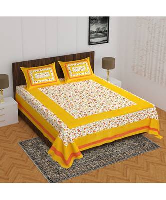 Divamee Bedsheets 100% Pure Cotton  Skin friendly fabric Bedsheet with 2 Pillow Covers 1
