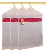 atorakushon   Hanging Saree Covers 100% Cotton Wardrobe Cloth organizer for Storage Garment Storage Bags Pack of 3