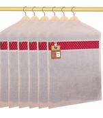 atorakushon   Hanging Saree Covers 100% Cotton Wardrobe Cloth organizer for Storage Garment Storage Bags Pack of 6