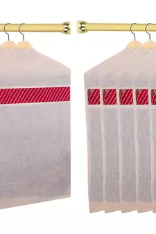 atorakushon   Hanging Saree Covers 100% Cotton Wardrobe Cloth organizer for Storage Garment Storage Bags Pack of 12