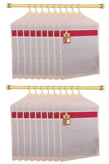 atorakushon   Hanging Saree Covers 100% Cotton Wardrobe Cloth organizer for Storage Garment Storage Bags Pack of 18