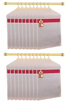 atorakushon   Hanging Saree Covers 100% Cotton Wardrobe Cloth organizer for Storage Garment Storage Bags Pack of 18