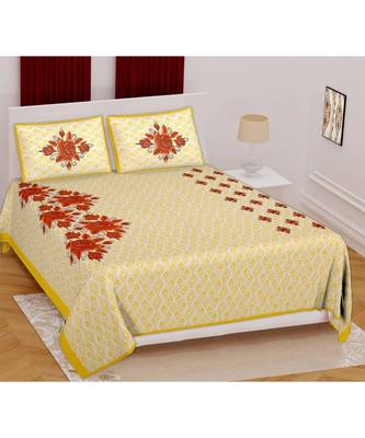 Divamee Bedsheets 100% Pure Cotton  Skin friendly fabric Bedsheet with 2 Pillow Covers 1