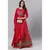 SheWill Red Foil Printed Gotta Patti A-Line Vicsose Rayon Kurta with Skirt & Dupatta