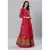 SheWill Red Foil Printed Gotta Patti A-Line Vicsose Rayon Kurta with Skirt & Dupatta