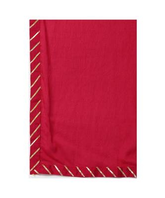 SheWill Red Foil Printed Gotta Patti A-Line Vicsose Rayon Kurta with Skirt & Dupatta 7