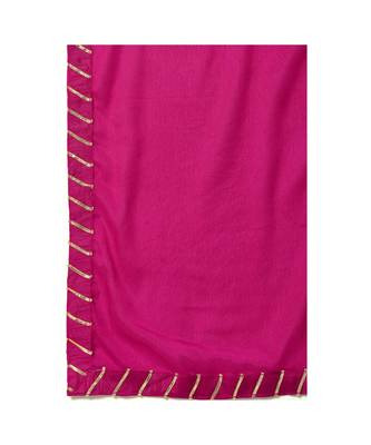 SheWill Pink Foil Printed Gotta Patti A-Line Vicsose Rayon Kurta with Skirt & Dupatta 7