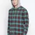 Green printed cotton mens casual shirts