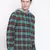 Green printed cotton mens casual shirts