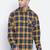 Yellow printed cotton mens casual shirts
