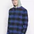 Blue printed cotton mens casual shirts