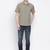 Brown printed cotton mens casual shirts