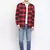 Red printed cotton mens casual shirts