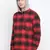 Red printed cotton mens casual shirts
