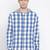 Blue printed cotton mens casual shirts