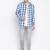 Blue printed cotton mens casual shirts