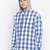 Blue printed cotton mens casual shirts