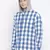 Blue printed cotton mens casual shirts