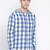 Blue printed cotton mens casual shirts