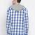 Blue printed cotton mens casual shirts